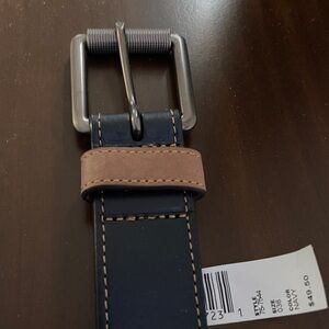 Johnston & Murphy Black and Tan Leather Belt